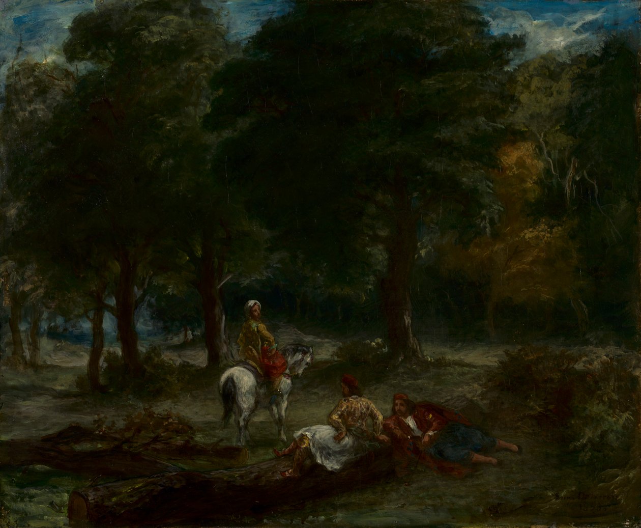 Homens de cavalaria gregos descansando na floresta de Eugène Delacroix