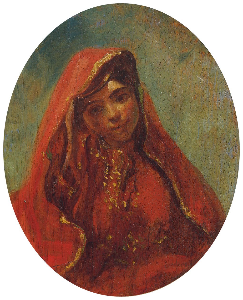 Meia figura de uma mulher marroquina de Eugène Delacroix
