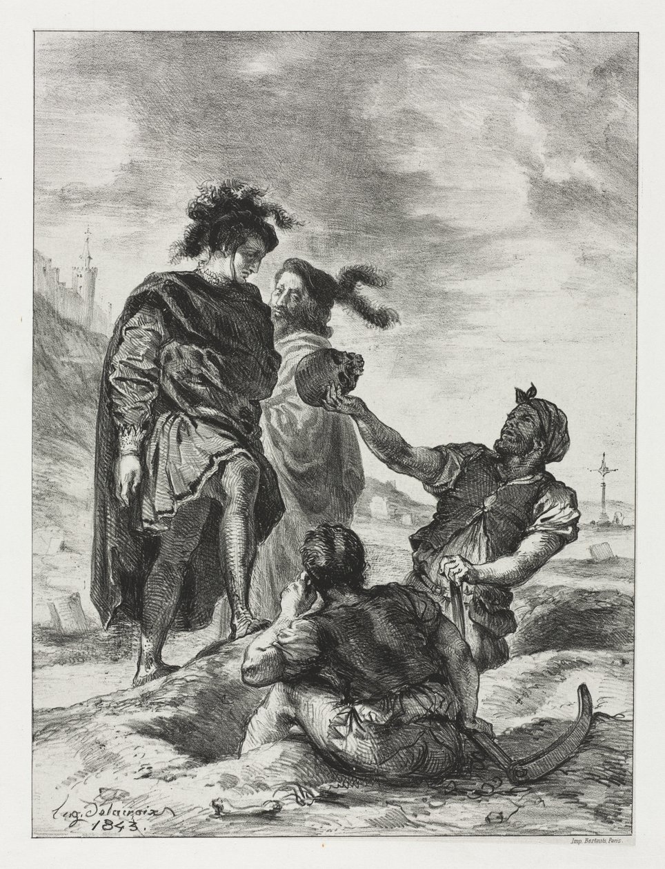 Hamlet: Hamlet e Horatio com os Coveiros de Eugène Delacroix