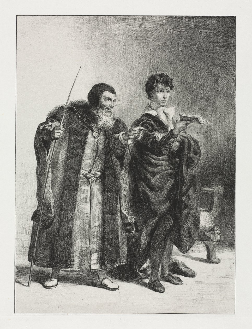 Hamlet: Polônio e Hamlet de Eugène Delacroix