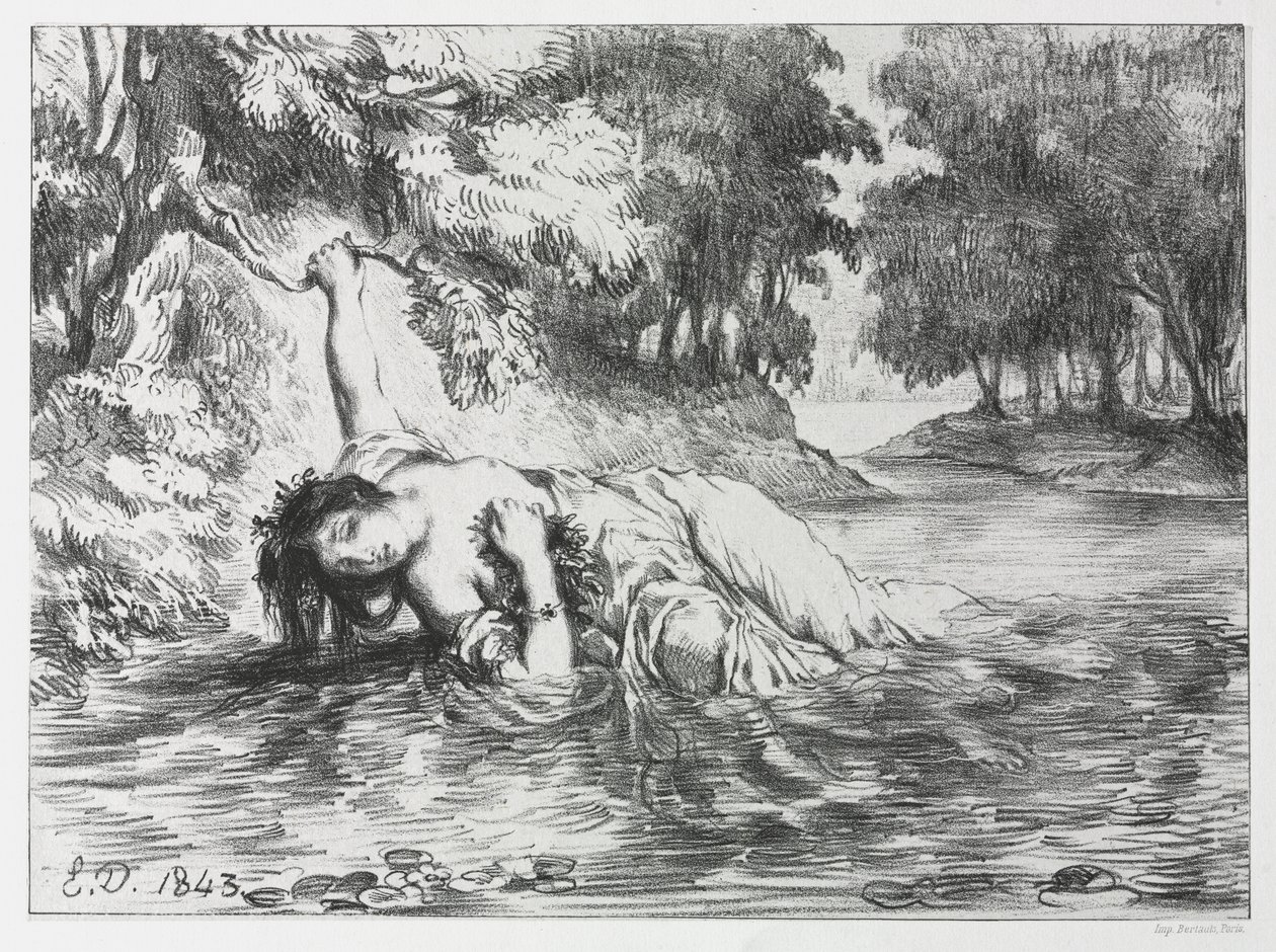 Hamlet: A Morte de Ofélia de Eugène Delacroix