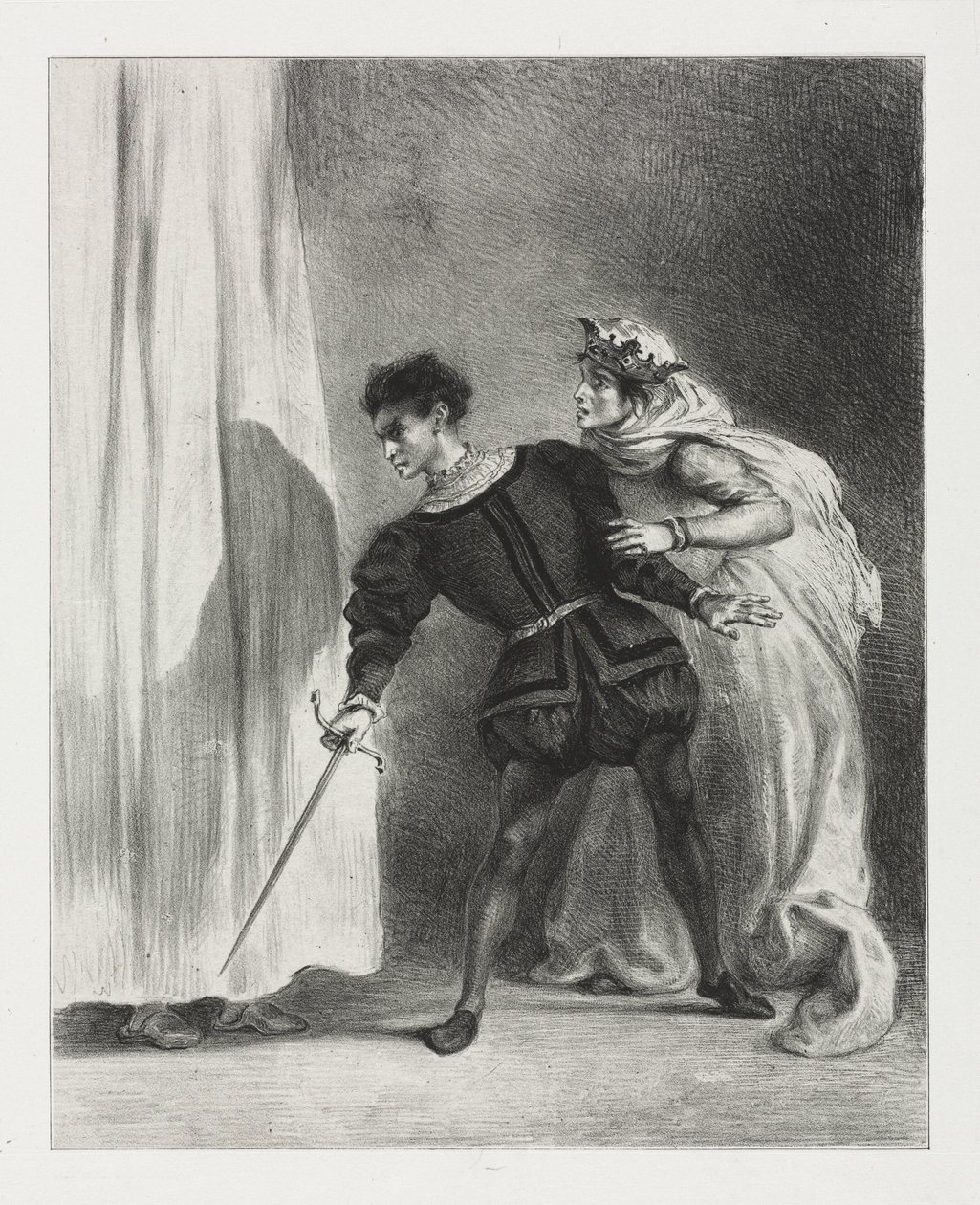 Hamlet: O Assassinato de Polônio de Eugène Delacroix