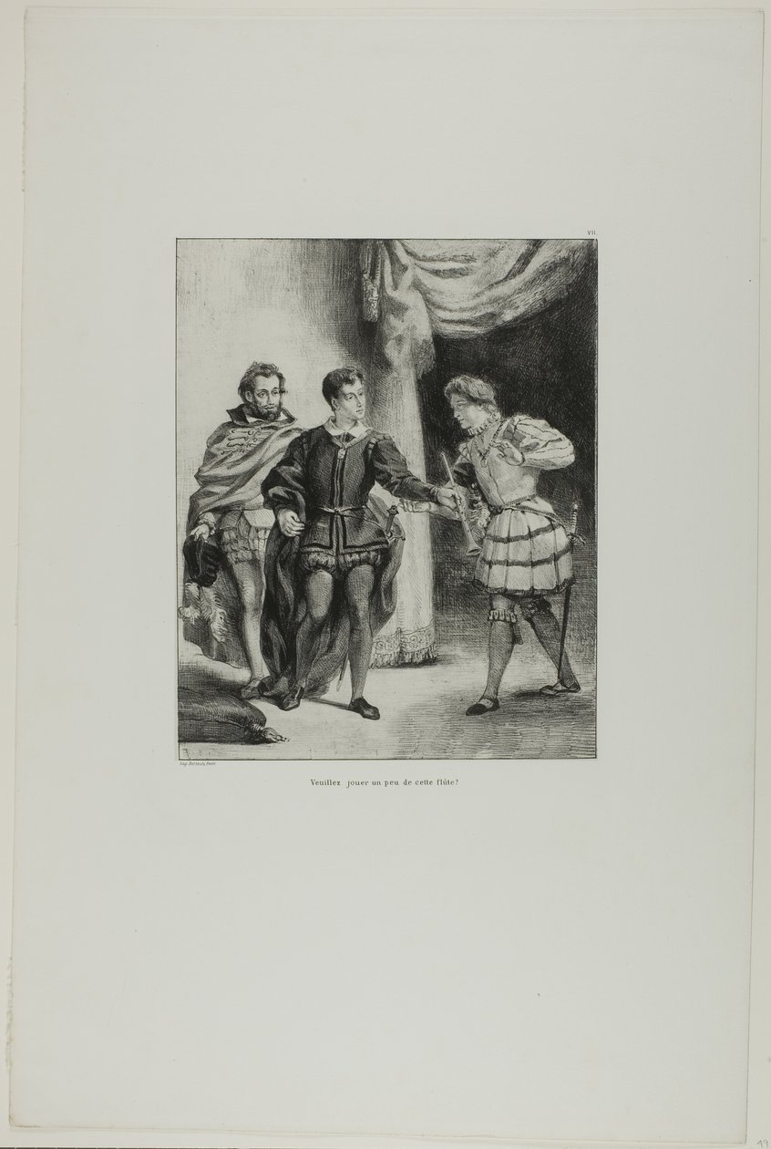 Hamlet e Guildenstern, prato 6 de Hamlet de Eugène Delacroix
