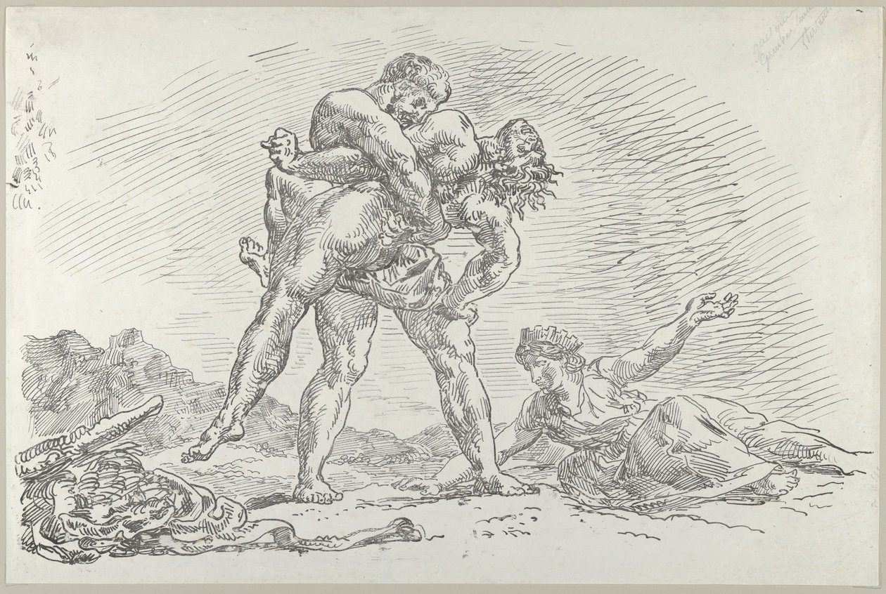 Hércules e Anteu, 1852., 1852. de Eugène Delacroix