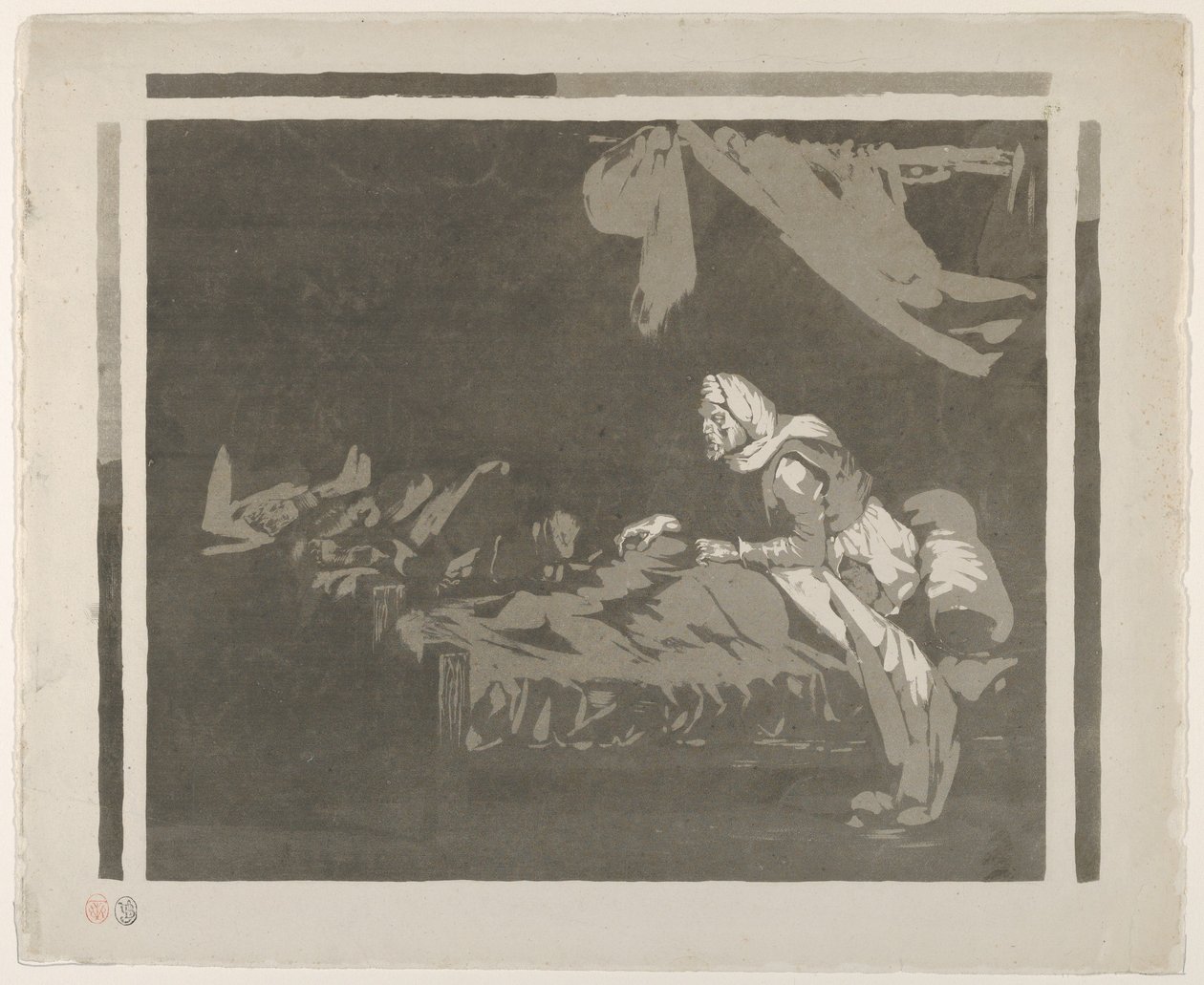 Interior de um Hospital Militar, 1828 ou anterior., 1828 ou anterior. de Eugène Delacroix