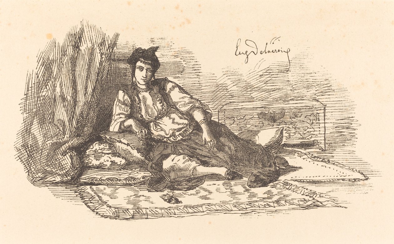 Mulher judia de Argel (judeu de Argel e uma rua em Argel) de Eugène Delacroix