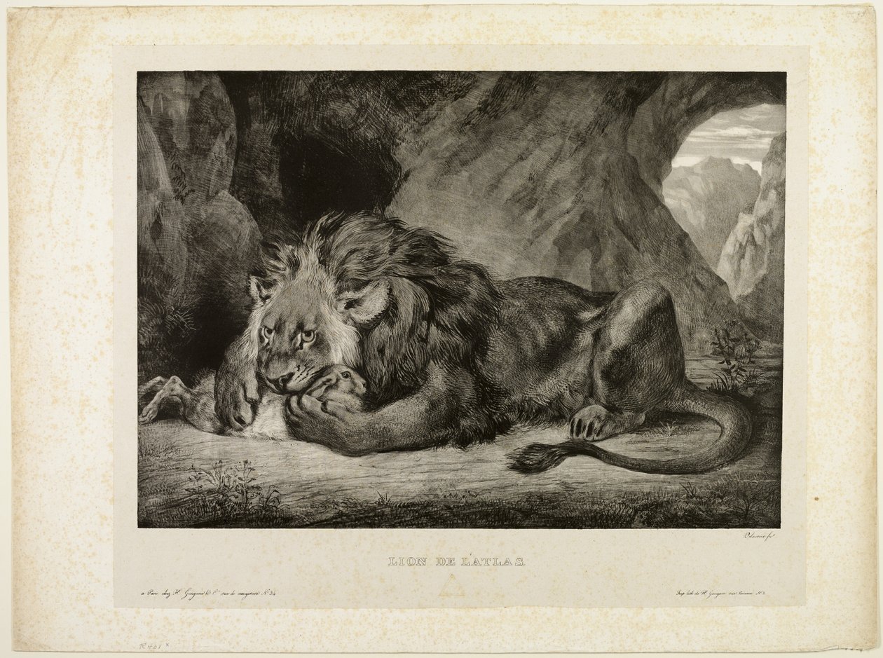 Leão das montanhas do Atlas de Eugène Delacroix