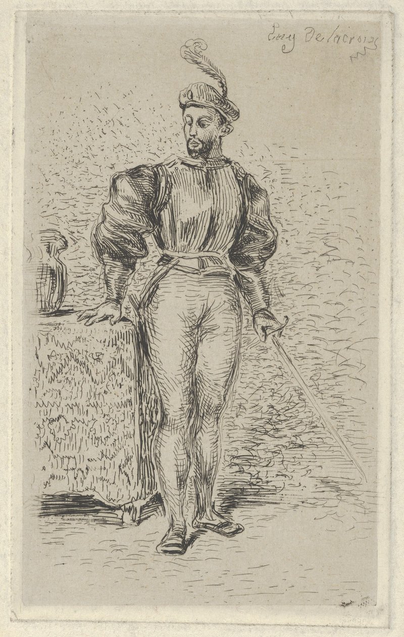 Homem de armas, 1833., 1833. de Eugène Delacroix
