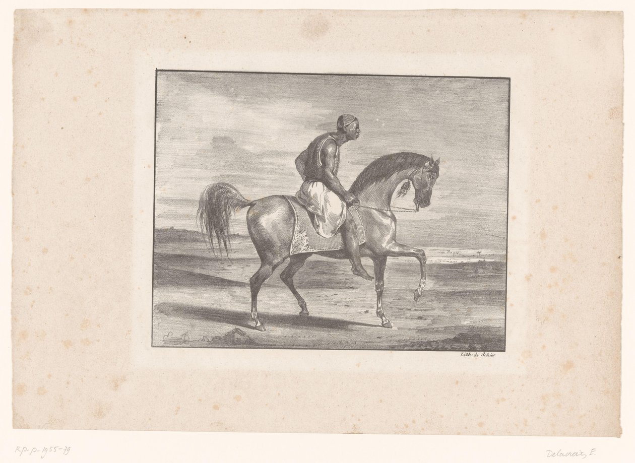 Homem a cavalo no deserto de Eugène Delacroix