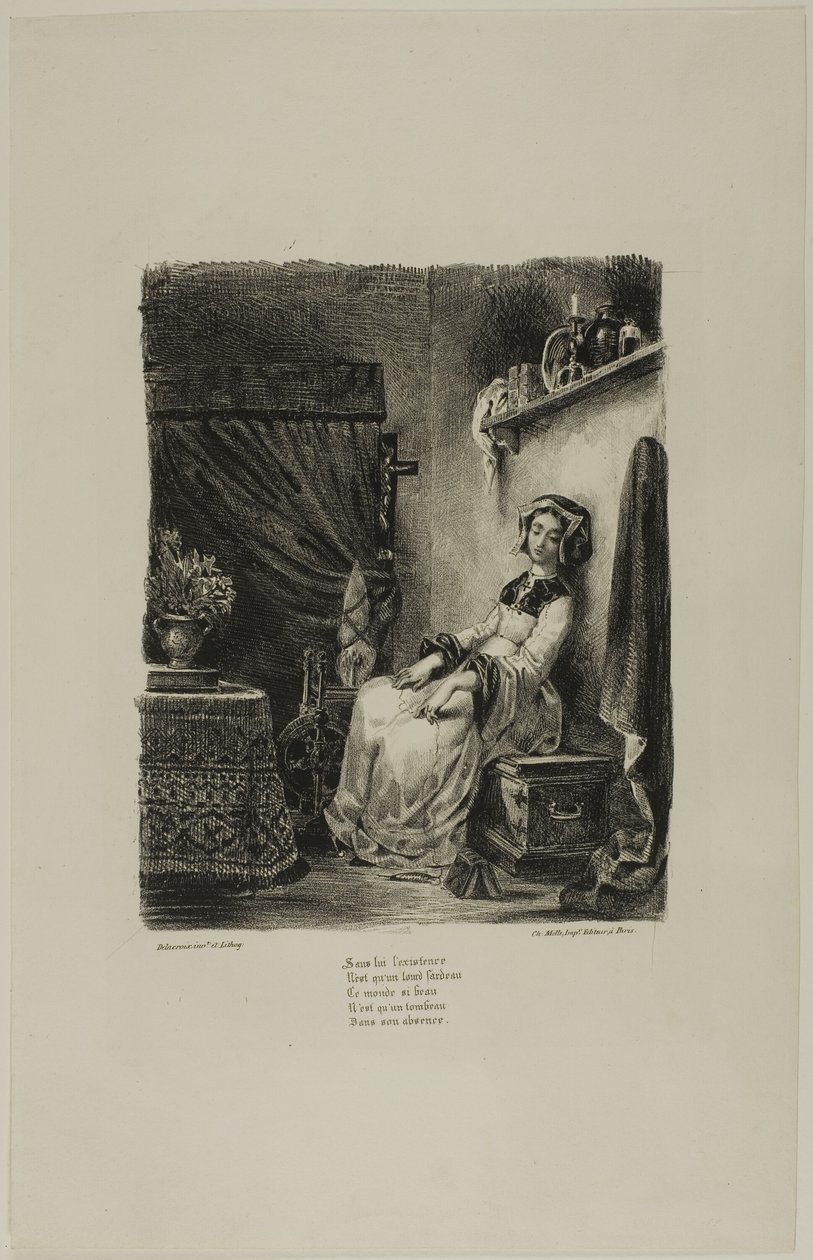 Marguerite na roda de fiar, de Fausto de Eugène Delacroix
