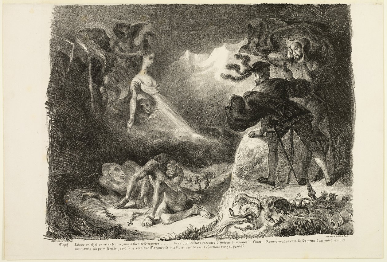O fantasma de Margarida aparece a Fausto, de Fausto de Eugène Delacroix