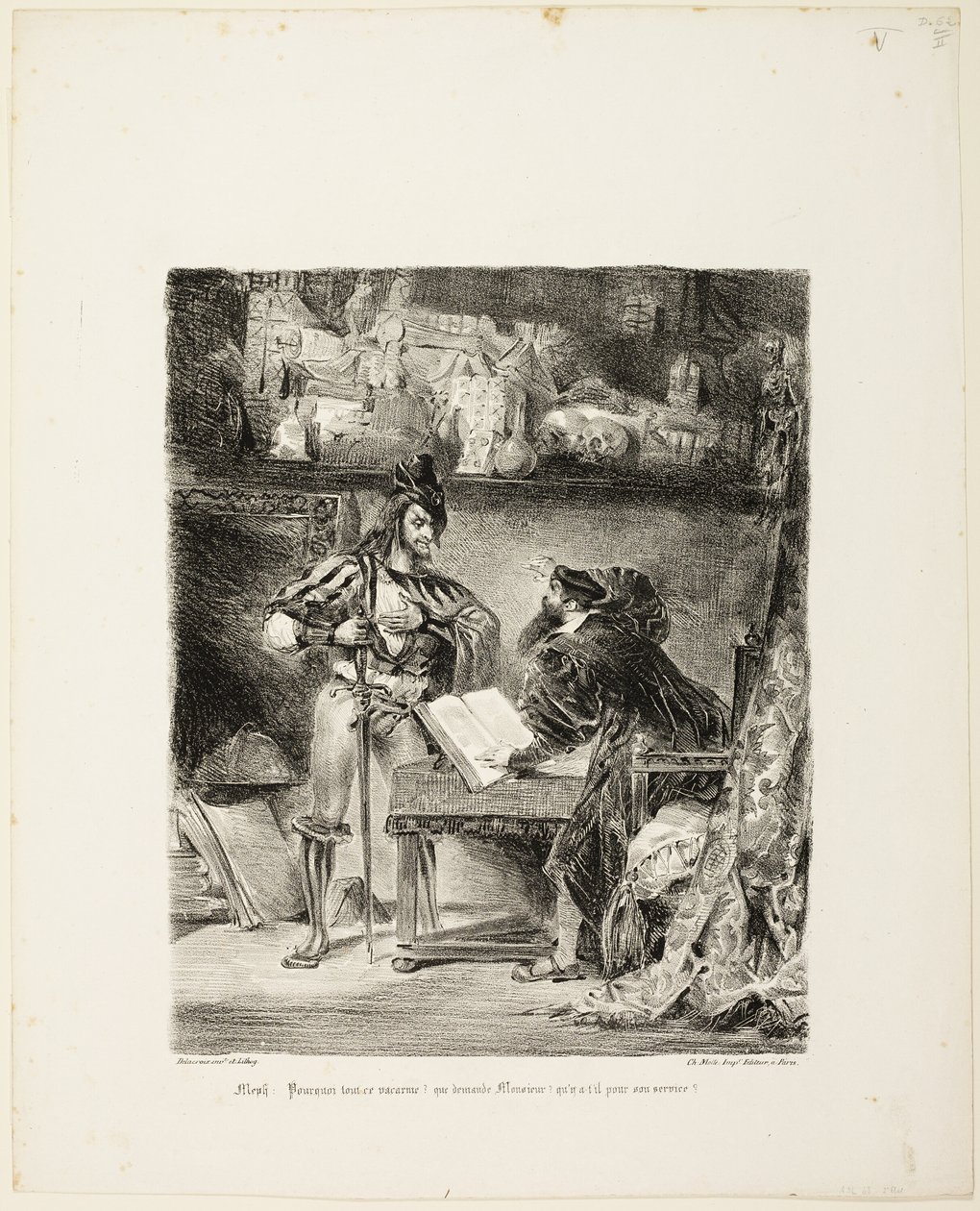 Mefistófeles Aparecendo a Fausto de Eugène Delacroix