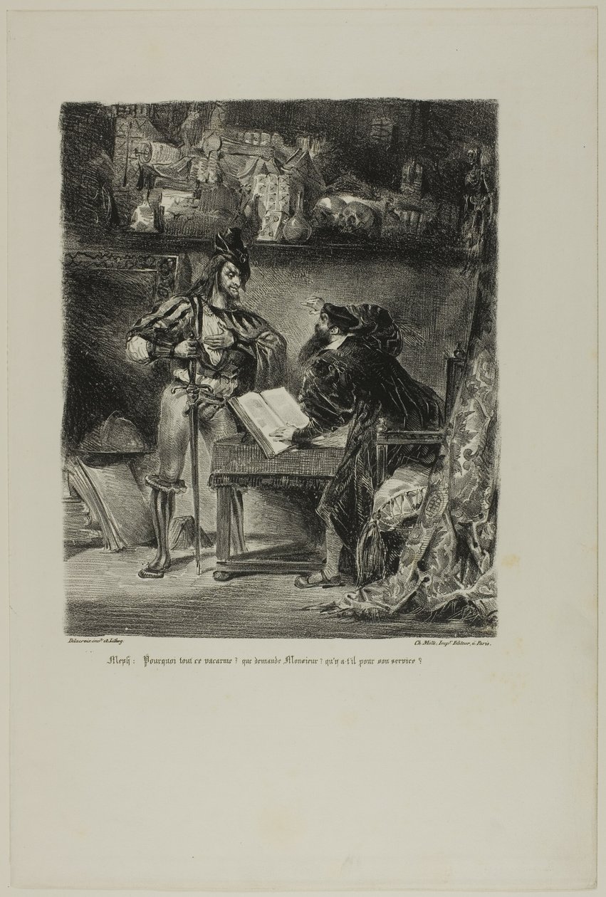 Mefistófeles Aparecendo a Fausto, de Fausto de Eugène Delacroix