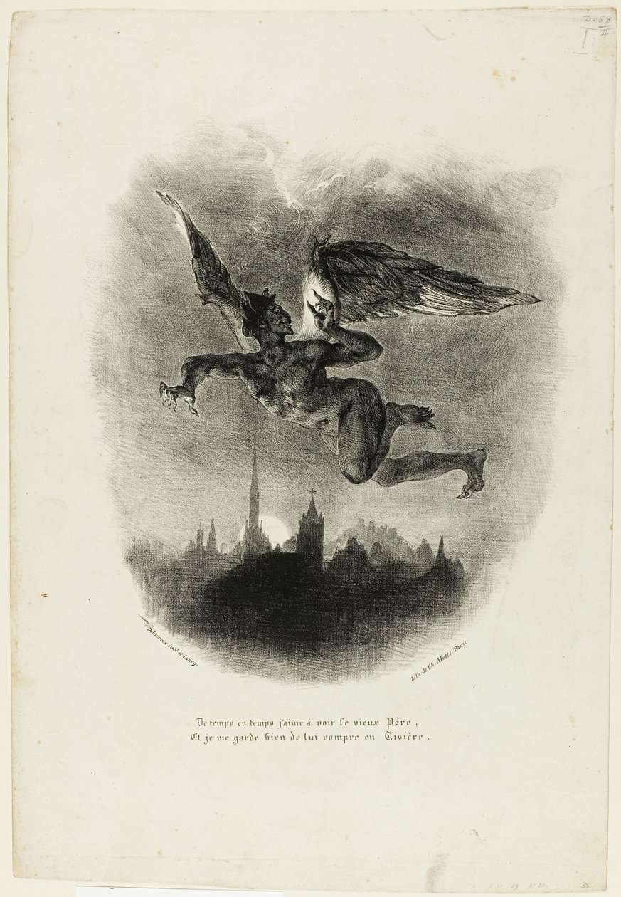 Mefistófeles voando de Eugène Delacroix