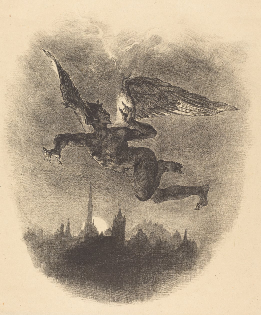 Mefistófeles no ar, 1828. de Eugène Delacroix