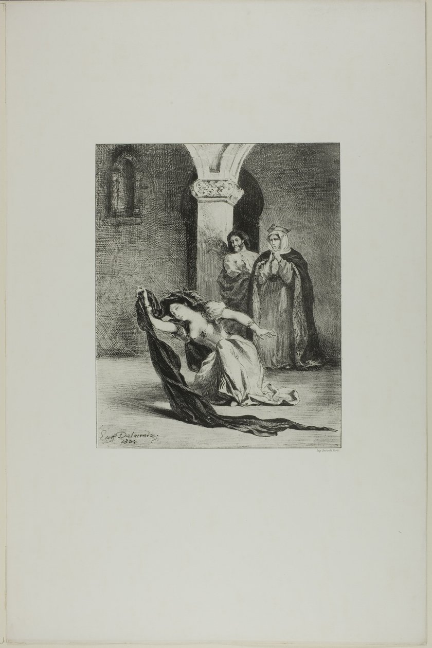 A canção de Ofélia de Eugène Delacroix