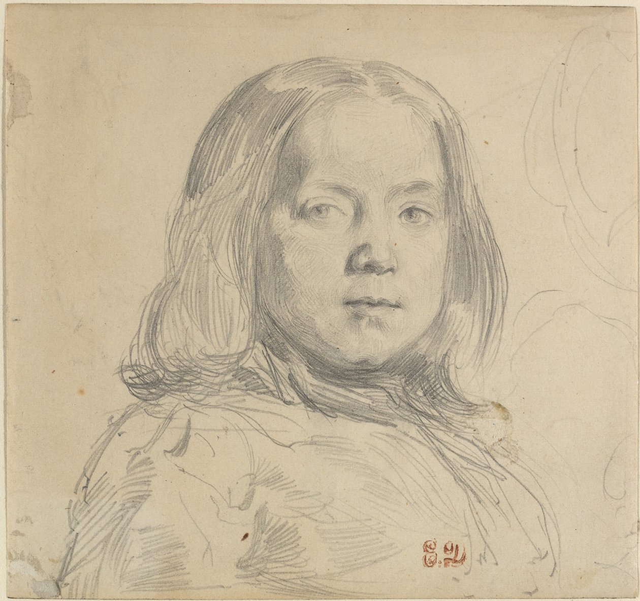 Retrato de uma criança de Eugène Delacroix