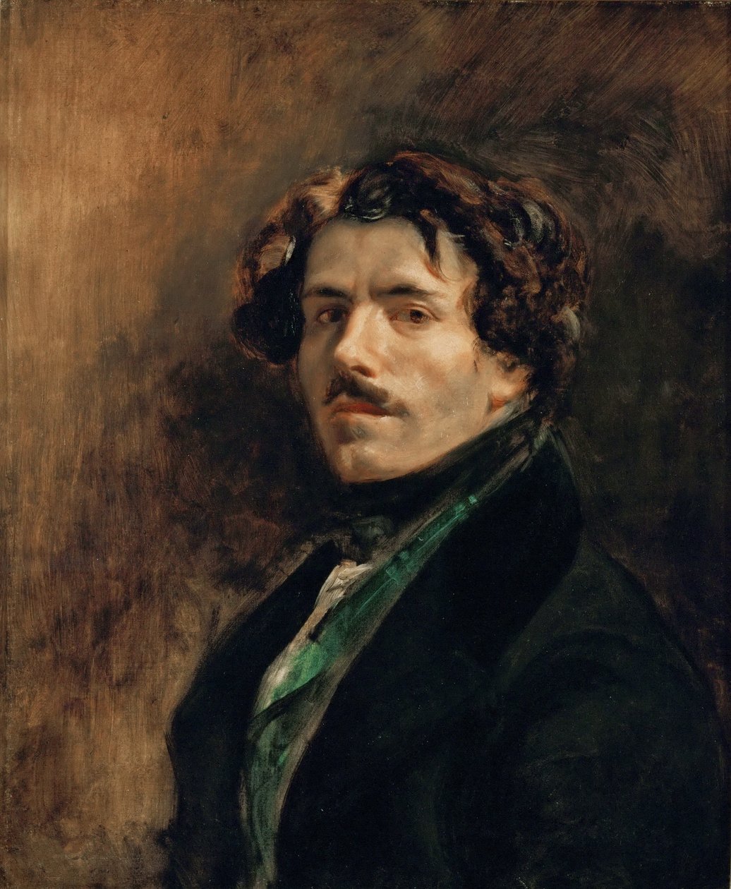 Auto-retrato com colete verde de Eugène Delacroix