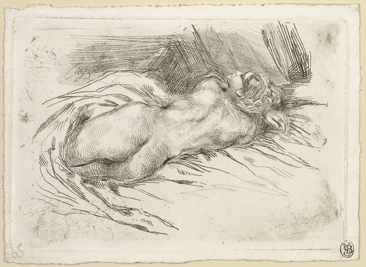 Estudo de uma mulher vista de costas de Eugène Delacroix
