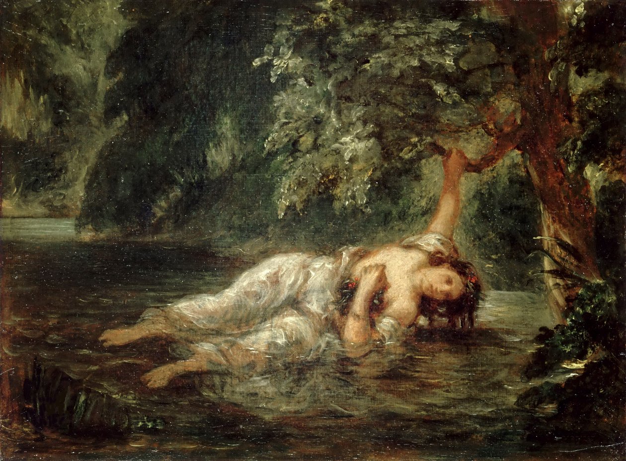 A Morte de Ofélia, 1853. de Eugène Delacroix