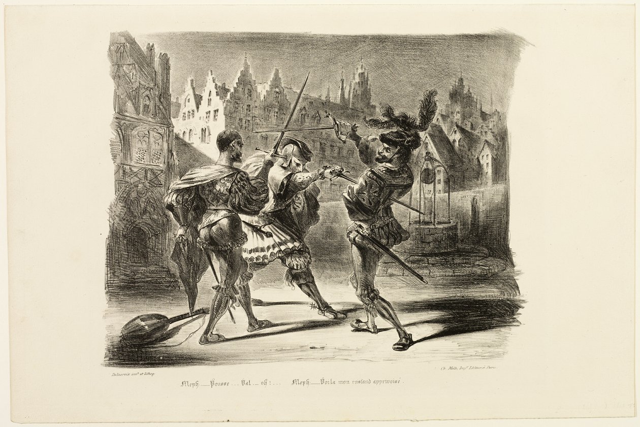 O duelo entre Fausto e Valentim, de Fausto de Eugène Delacroix