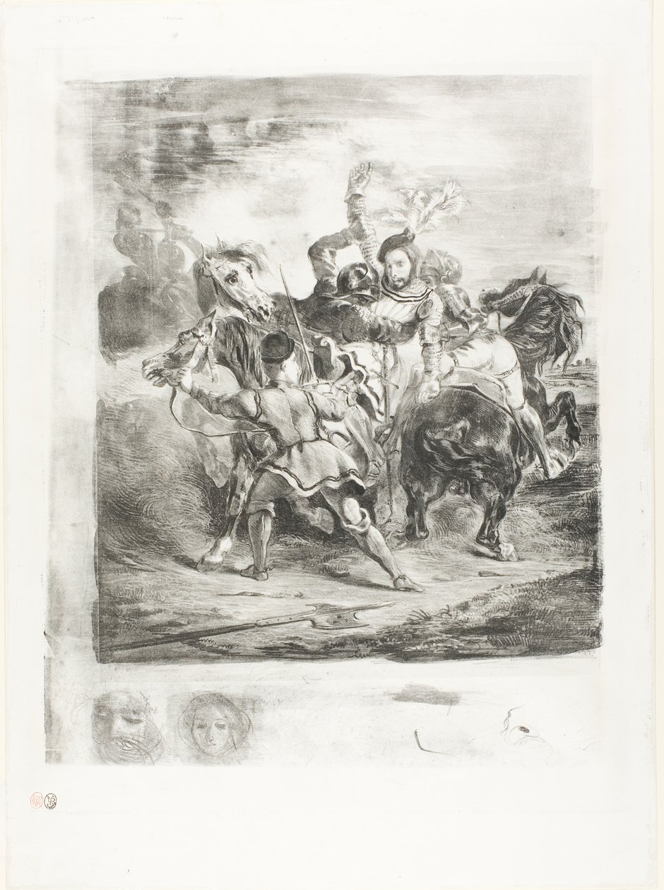 Weislingen atacado pelos homens de Goetz de Eugène Delacroix
