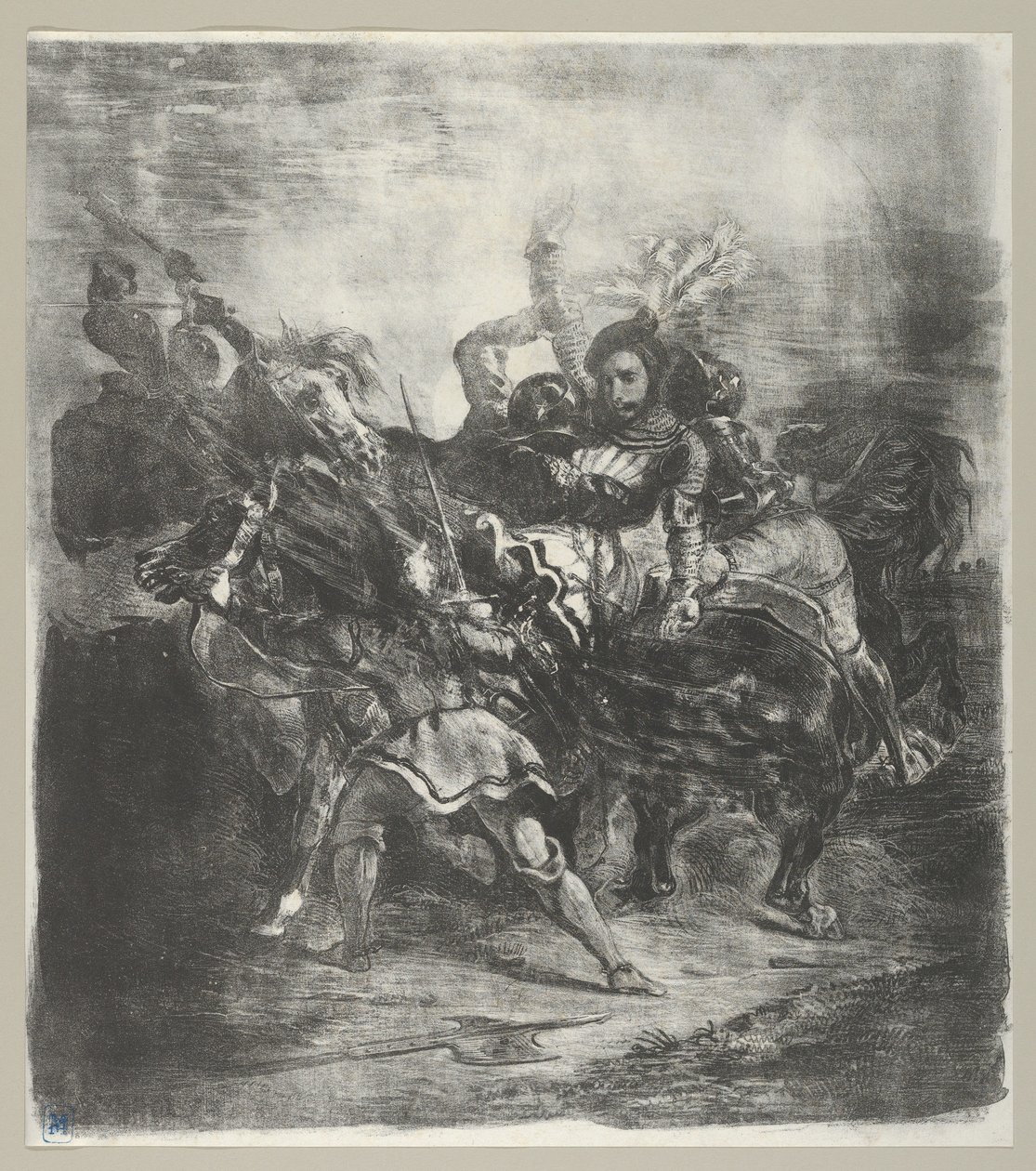 Weislingen atacado pelos Homens de Goetz, 1836-43., 1836-43. de Eugène Delacroix