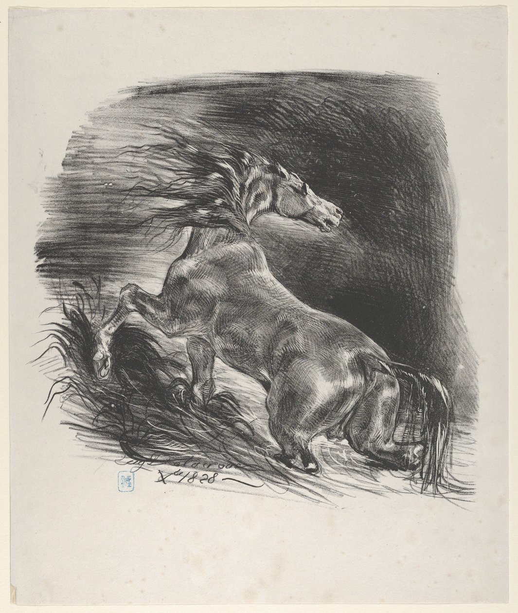 Cavalo Selvagem, 1828., 1828. de Eugène Delacroix