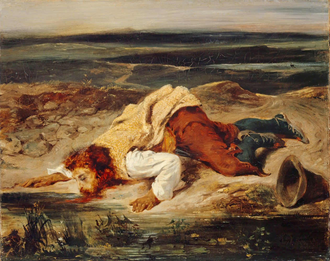 Brigão ferido, pastor romano, ca 1825. de Eugène Delacroix