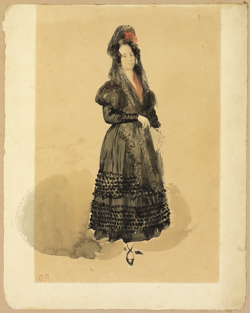 Jovem espanhola em traje de Manola de Eugène Delacroix