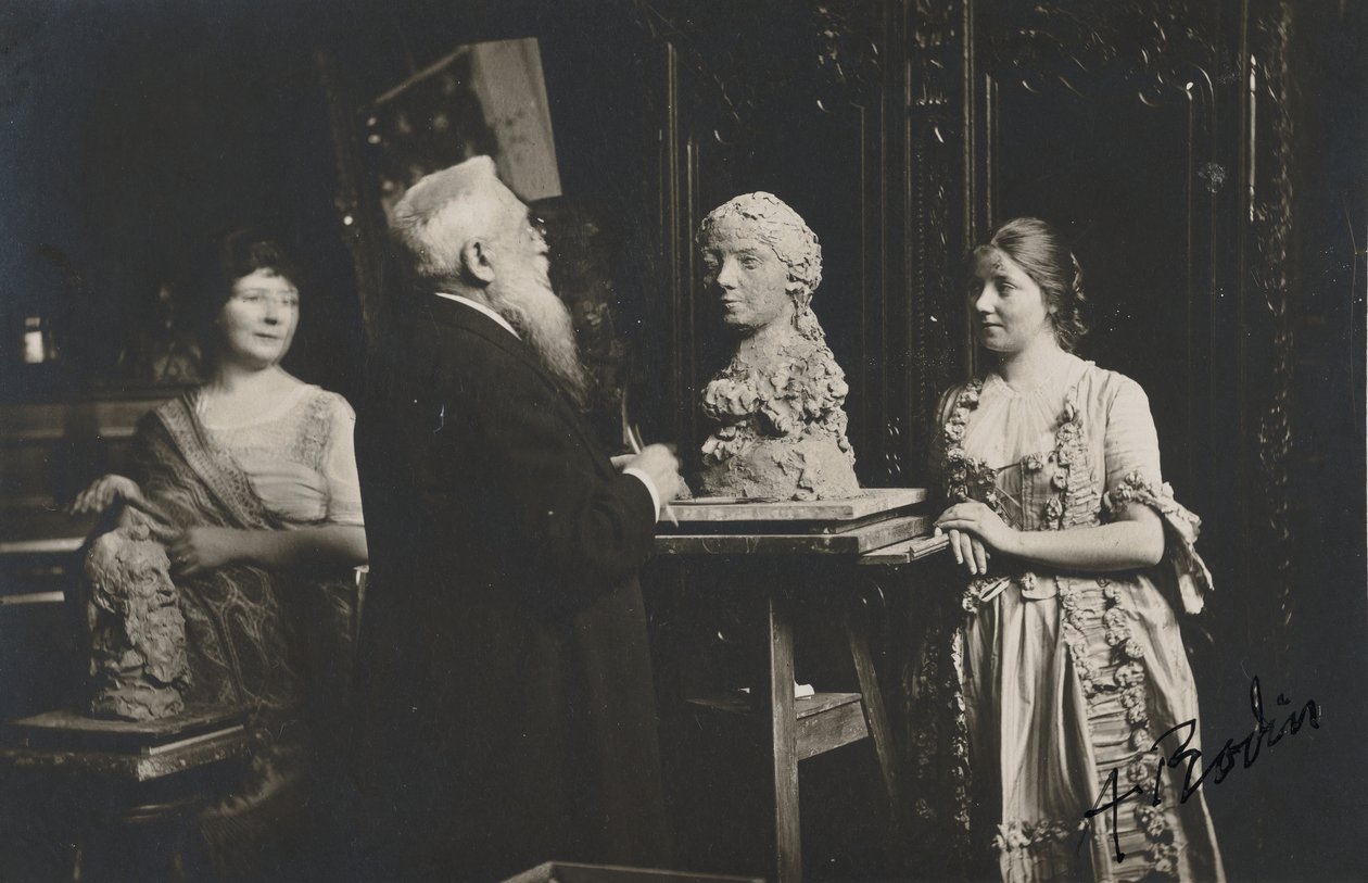 [Madame Bardey, Rodin e Henriette, 31 Rue Campagne-Premiere, Paris], 1915-1916. de Eugène Druet