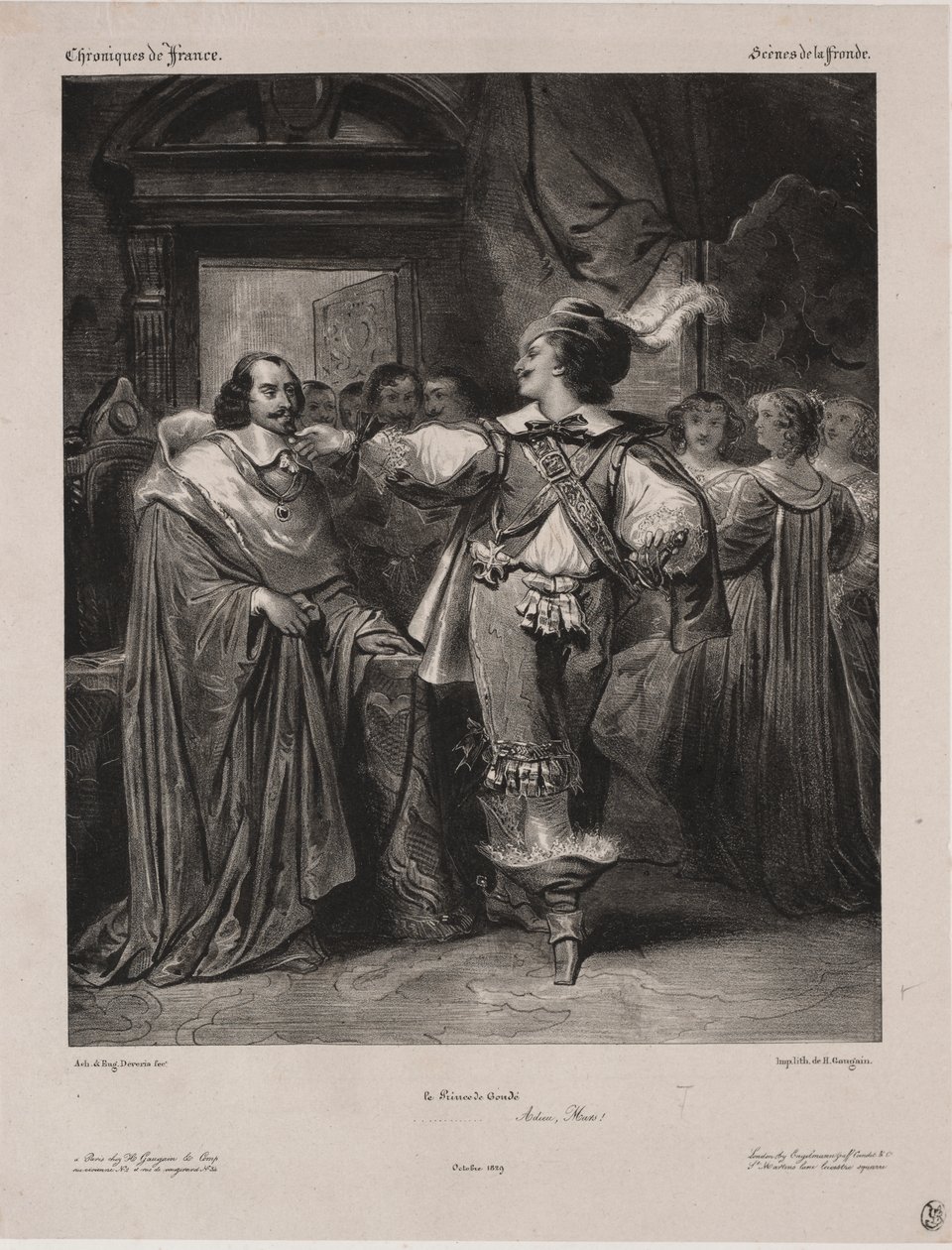 Crônicas da França: Cena da Fronda - O Príncipe de Condé de Eugène François Marie Joseph Devéria