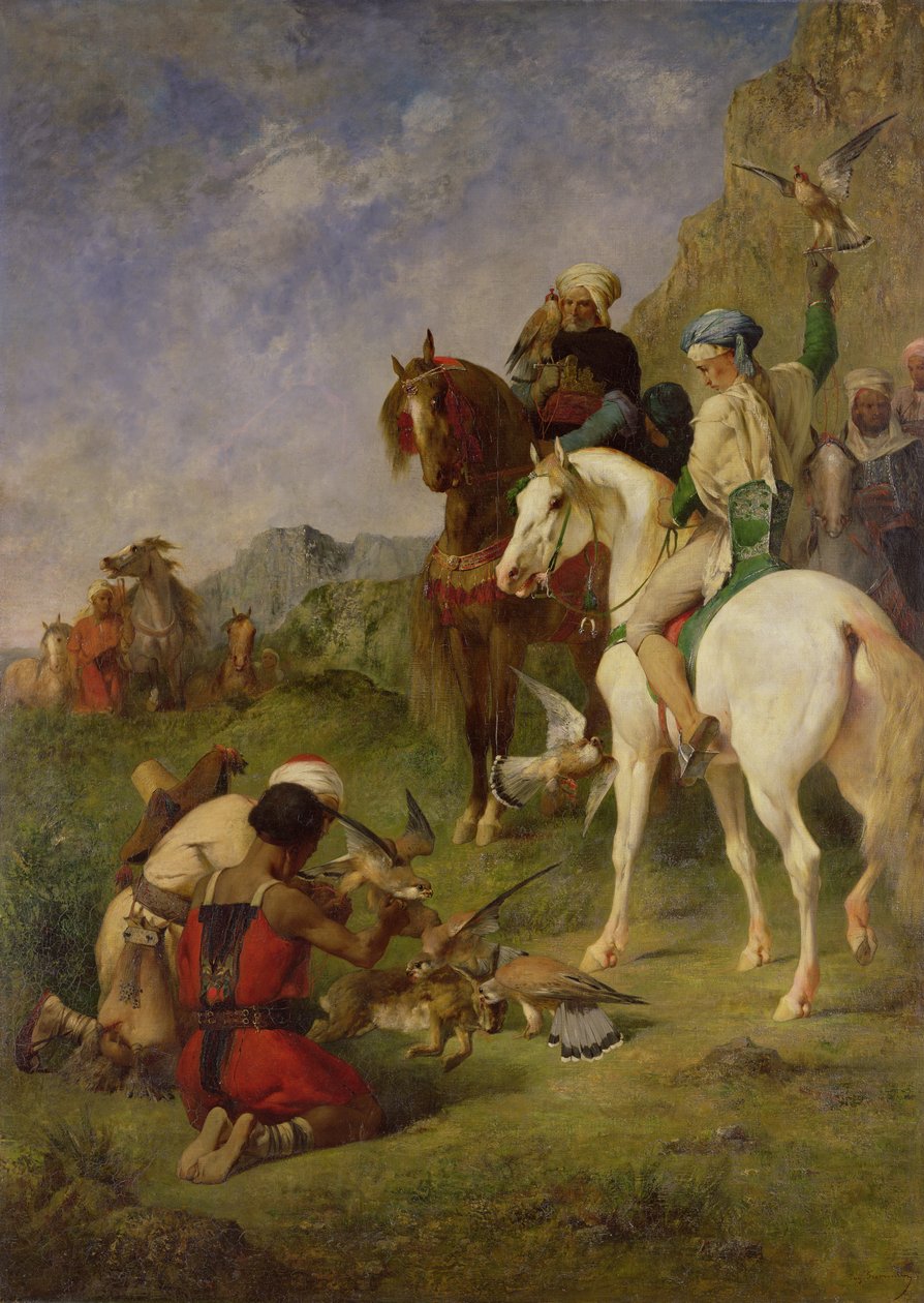Uma caça ao falcão na Argélia: The Quarry, antes de 1863 de Eugène Fromentin