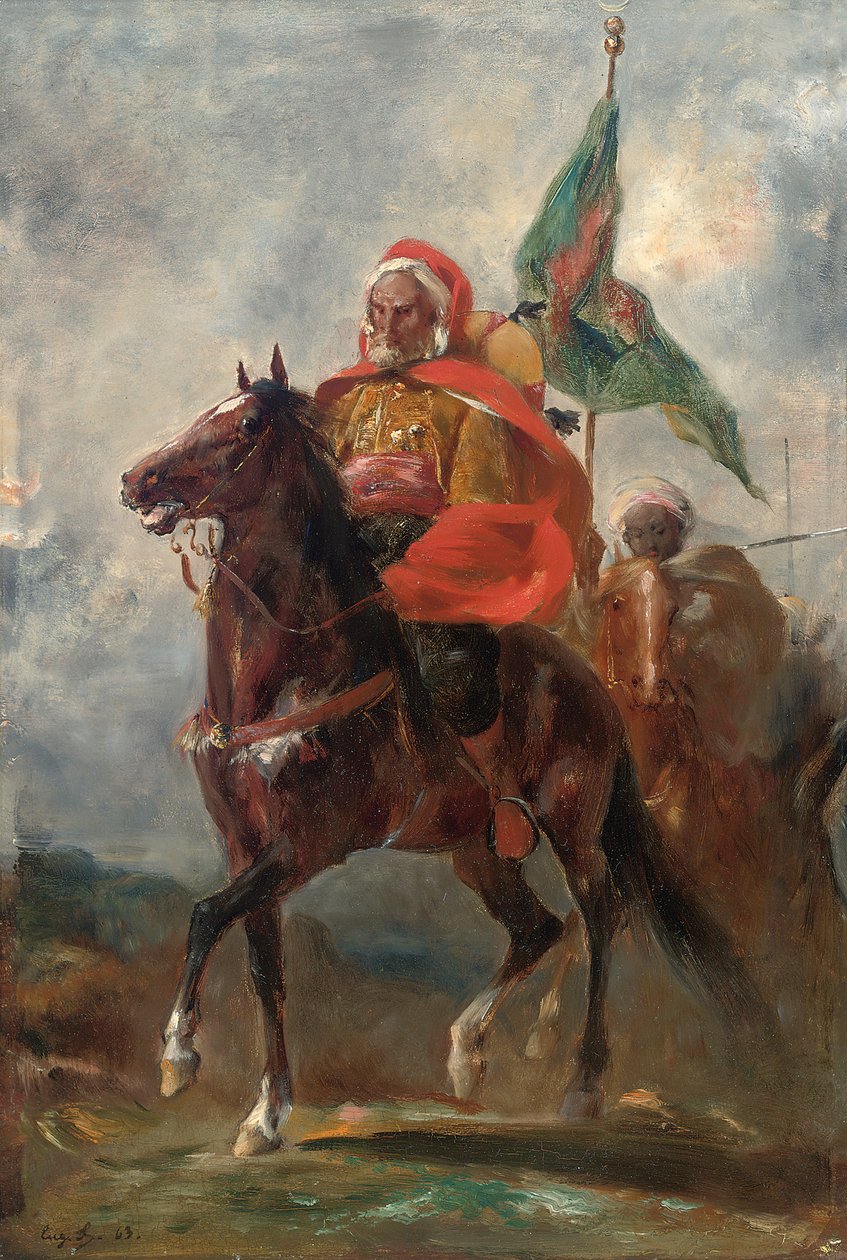 Um chefe orientalista a cavalo, 1863 de Eugène Fromentin