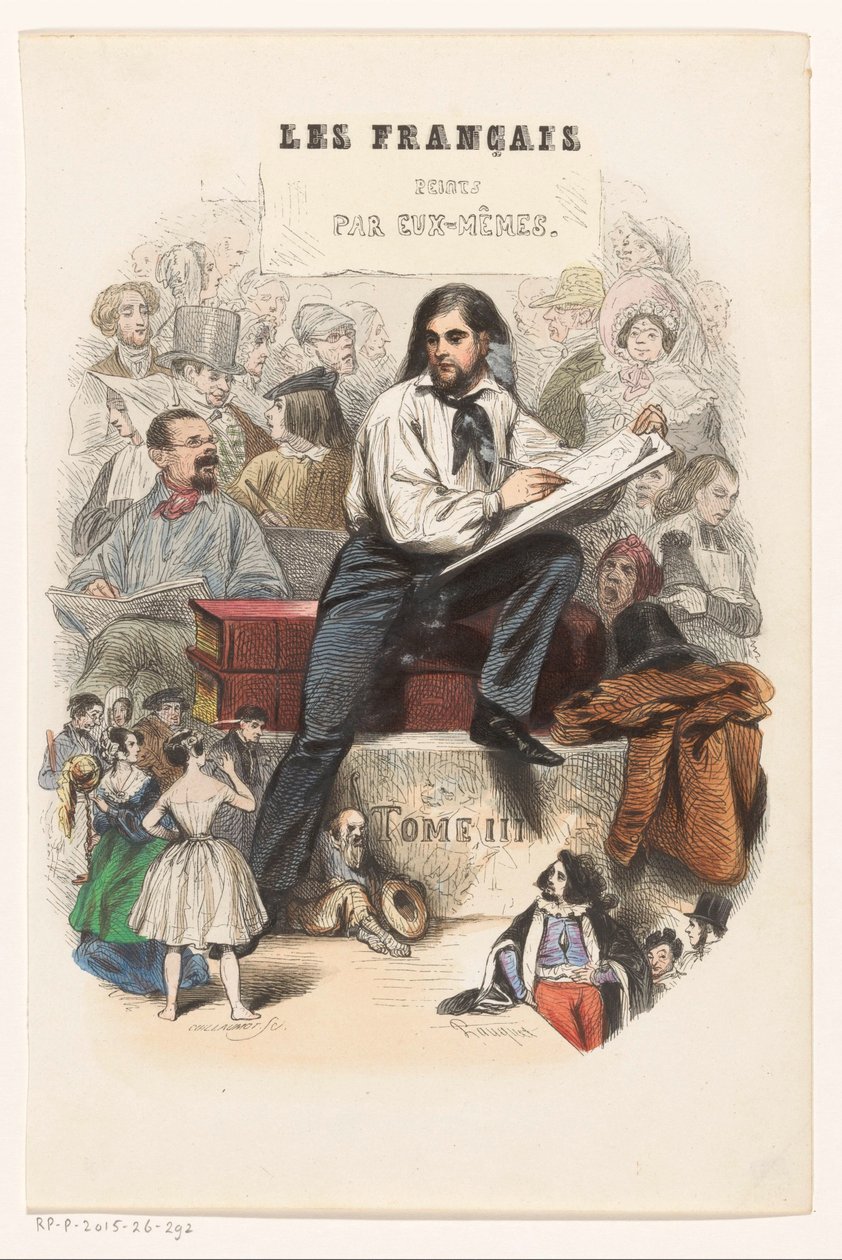 Artista de desenho Página de rosto para: Les Français peints par eux-mêmes, 1841 de Eugène Guillaumot