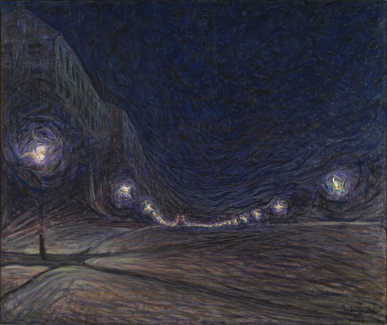 Hornsgatan pela noite, 1902 de Eugène Jansson