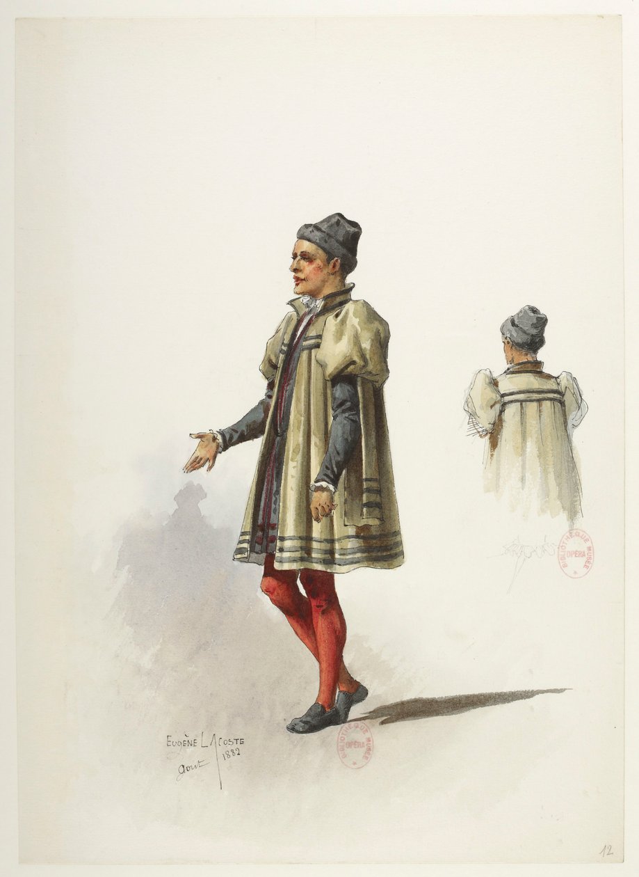 Btv1b84558104 12 - Saint-Saëns - Henrique VIII - Maquetas de trajes - Lacoste - 12º Traje de Eugene Lacoste