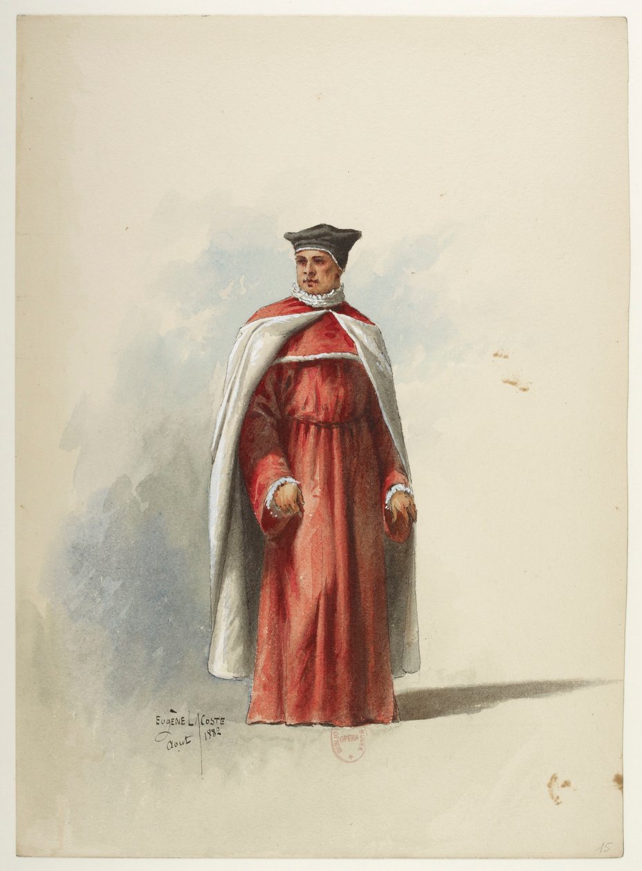 Btv1b84558104 15 - Saint-Saëns - Henrique VIII - Maquetas de trajes - Lacoste - 15º Traje de Eugene Lacoste