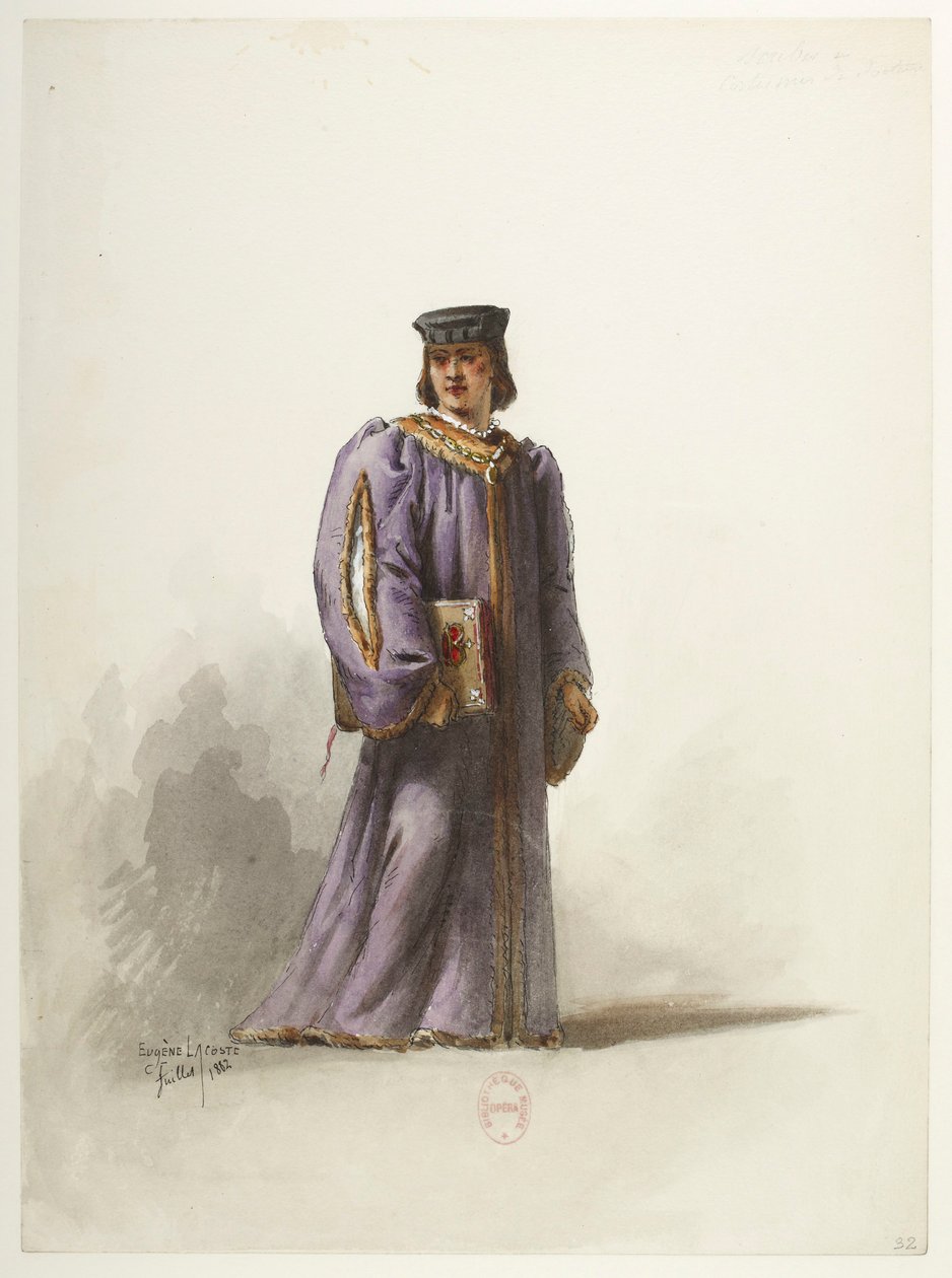 Btv1b84558104 32 - Saint-Saëns - Henrique VIII - Modelos de fatos - Lacoste - 32. Escrivão em fato de médico de Eugene Lacoste