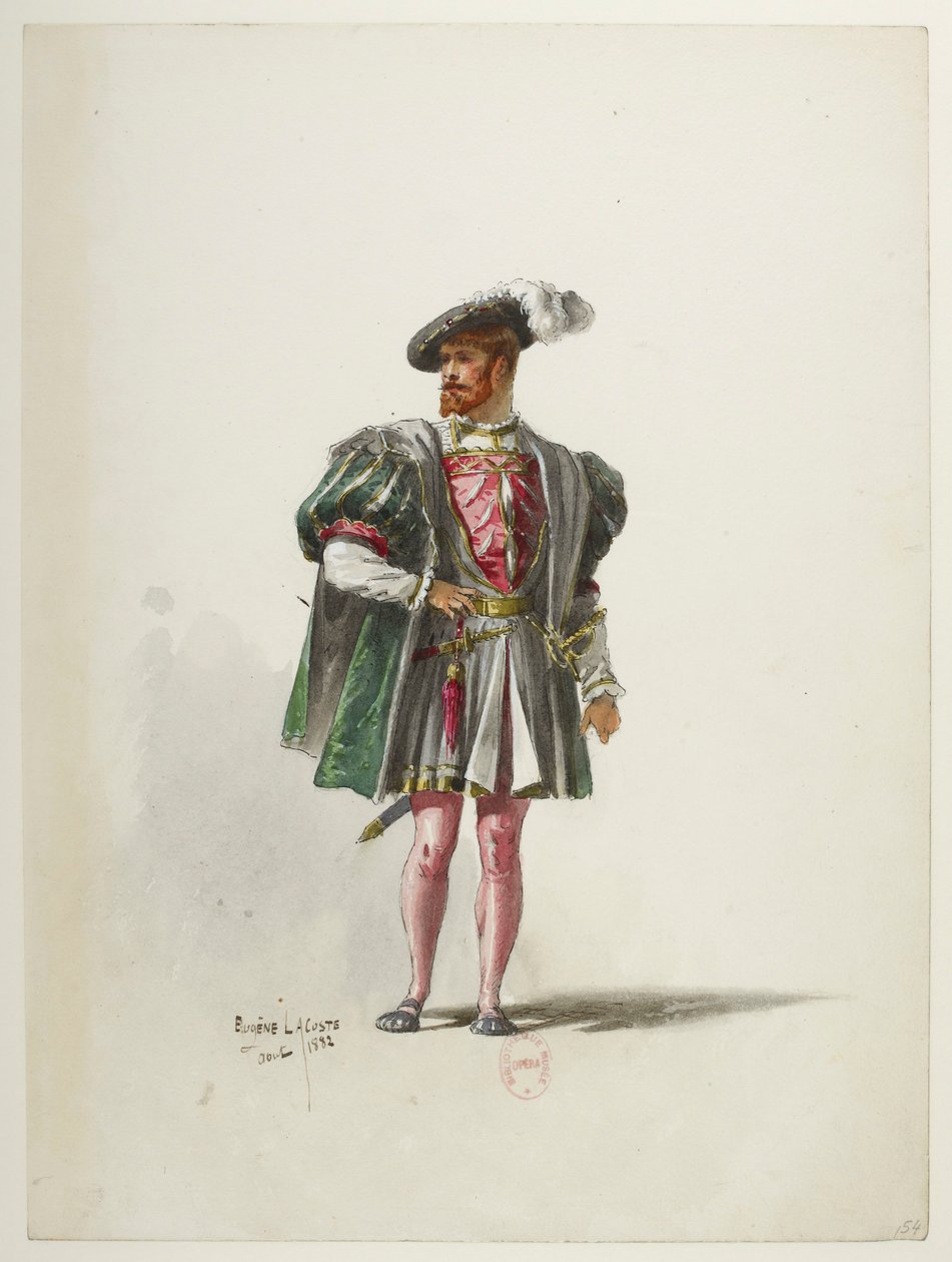 Btv1b84558104 54 - Saint-Saëns - Henrique VIII - Maquetas de fatos - Lacoste - 54. Traje de Eugene Lacoste