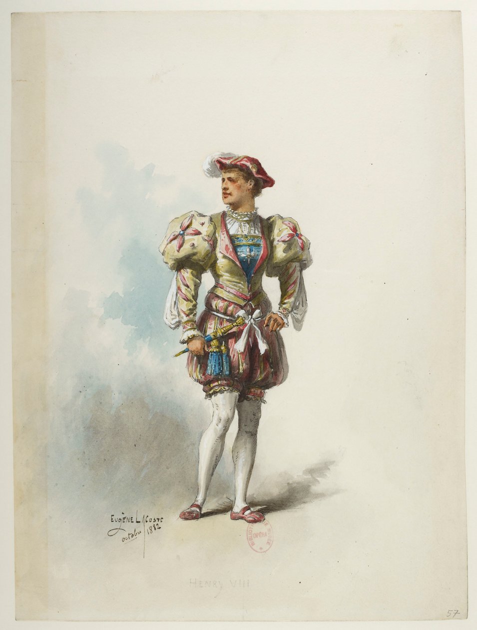Btv1b84558104 57 - Saint-Saëns - Henrique VIII - Maquetas de fatos - Lacoste - 57. Traje de Eugene Lacoste