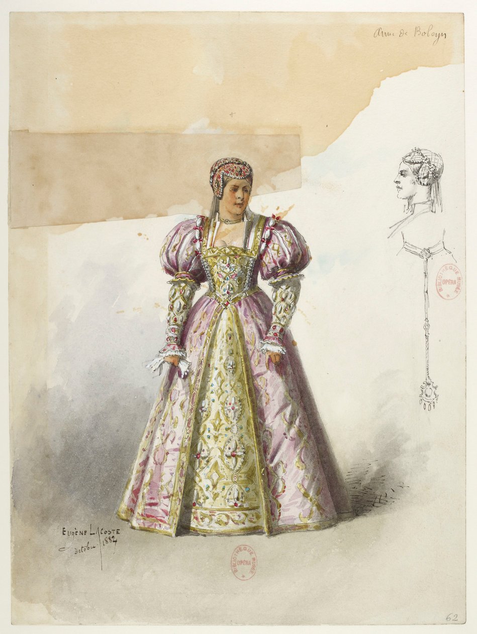 Btv1b84558104 62 - Saint-Saëns - Henrique VIII - Modelos de fatos - Lacoste - 62. Ana de Bolena com collete de Eugene Lacoste