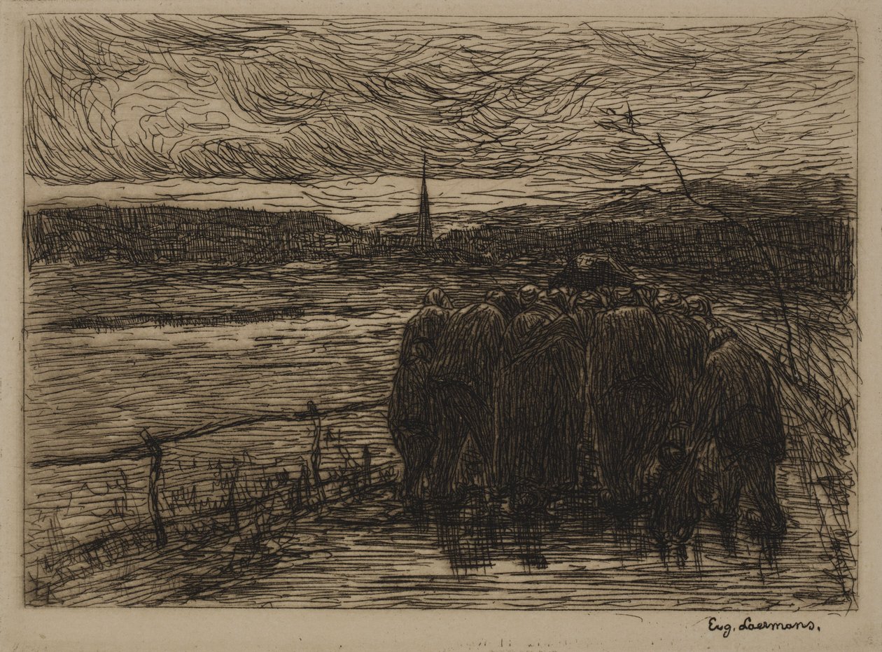 Neerlandês: Funeral do agricultor de Eugene Laermans