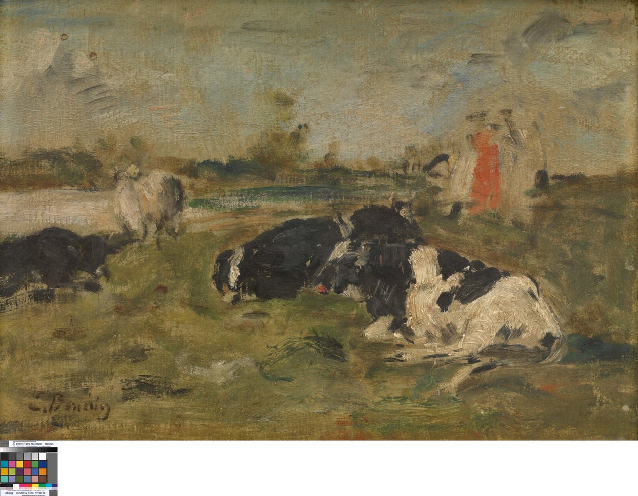 Vacas num prado de Eugene Louis Boudin