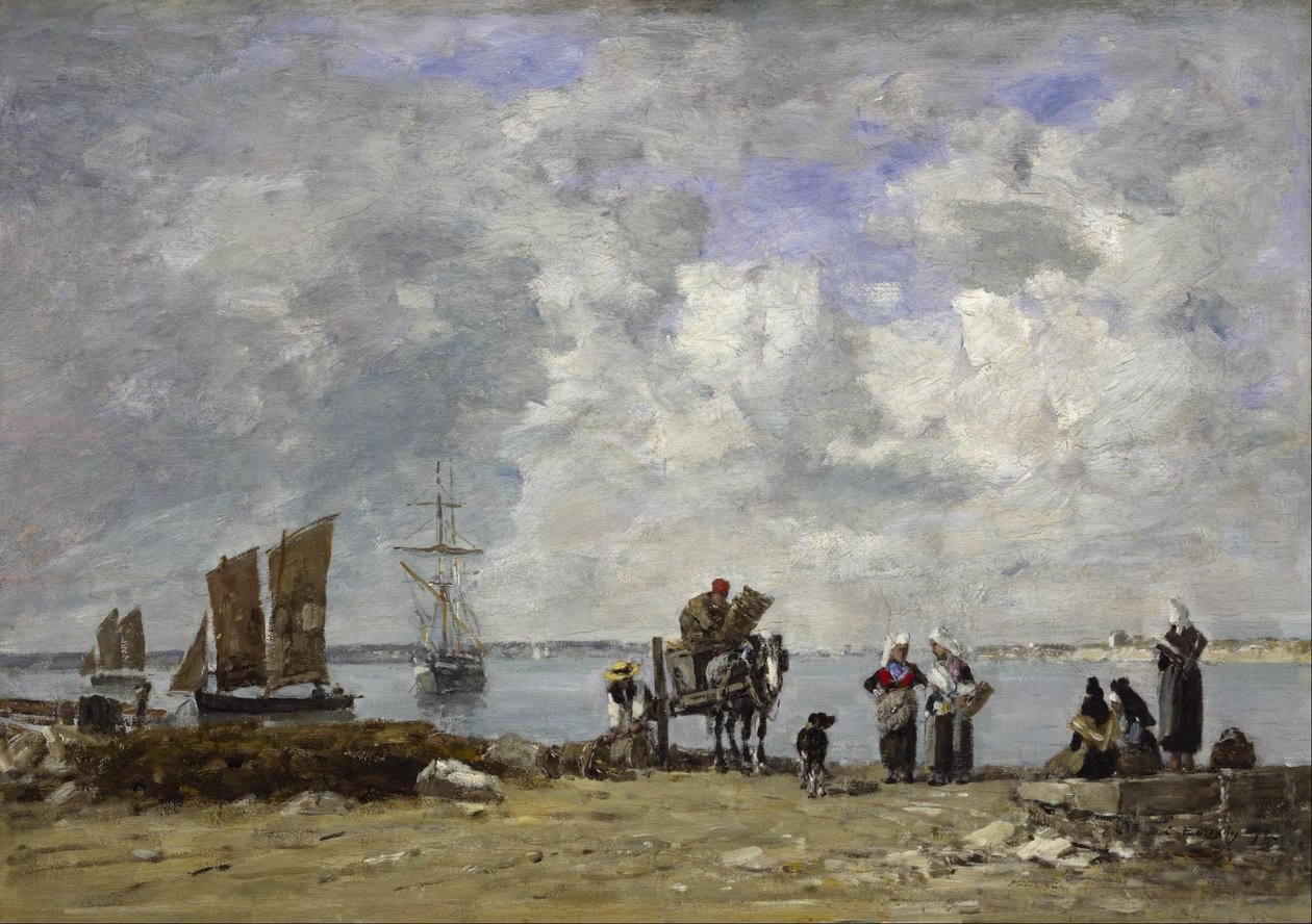 As mulheres dos pescadores à beira-mar de Eugene Louis Boudin