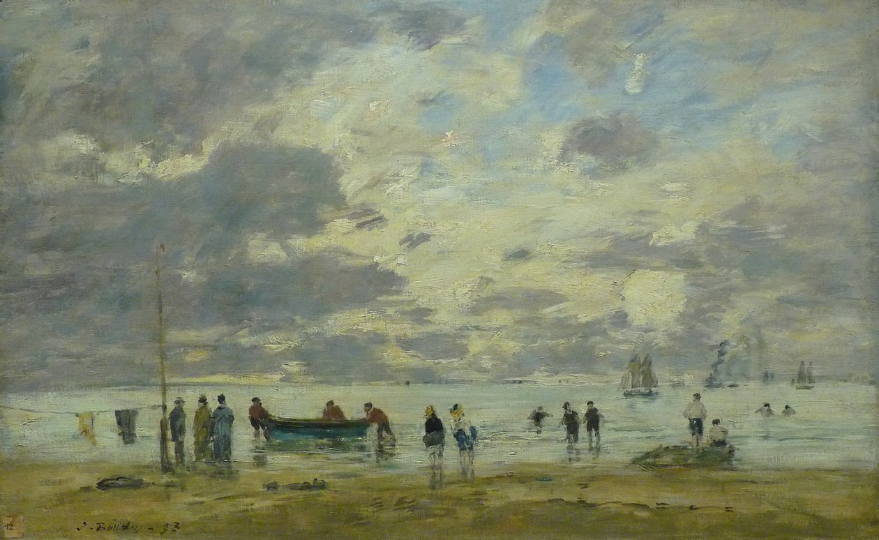 Francês:  Plage de Deauville Praia de Deauville de Eugene Louis Boudin