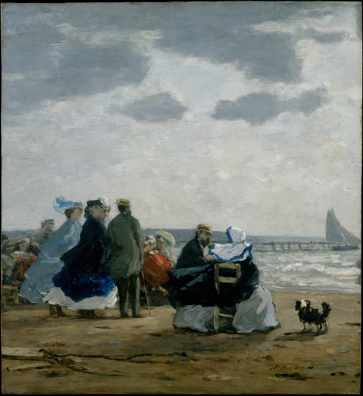 Na praia, Dieppe de Eugene Louis Boudin