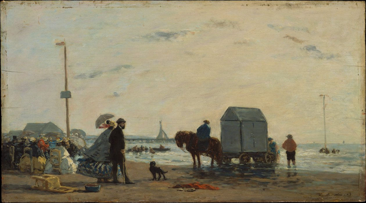 Na praia de Trouville de Eugene Louis Boudin