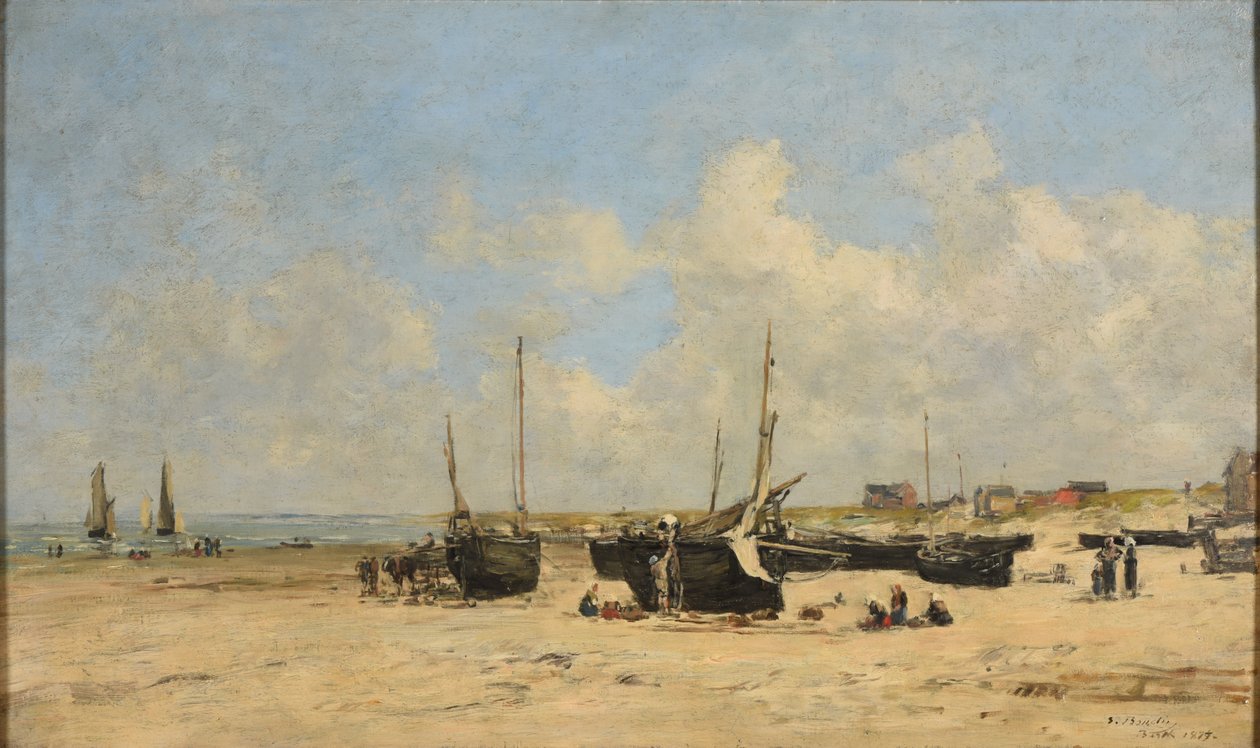 Praia de Berck na maré baixa de Eugene Louis Boudin