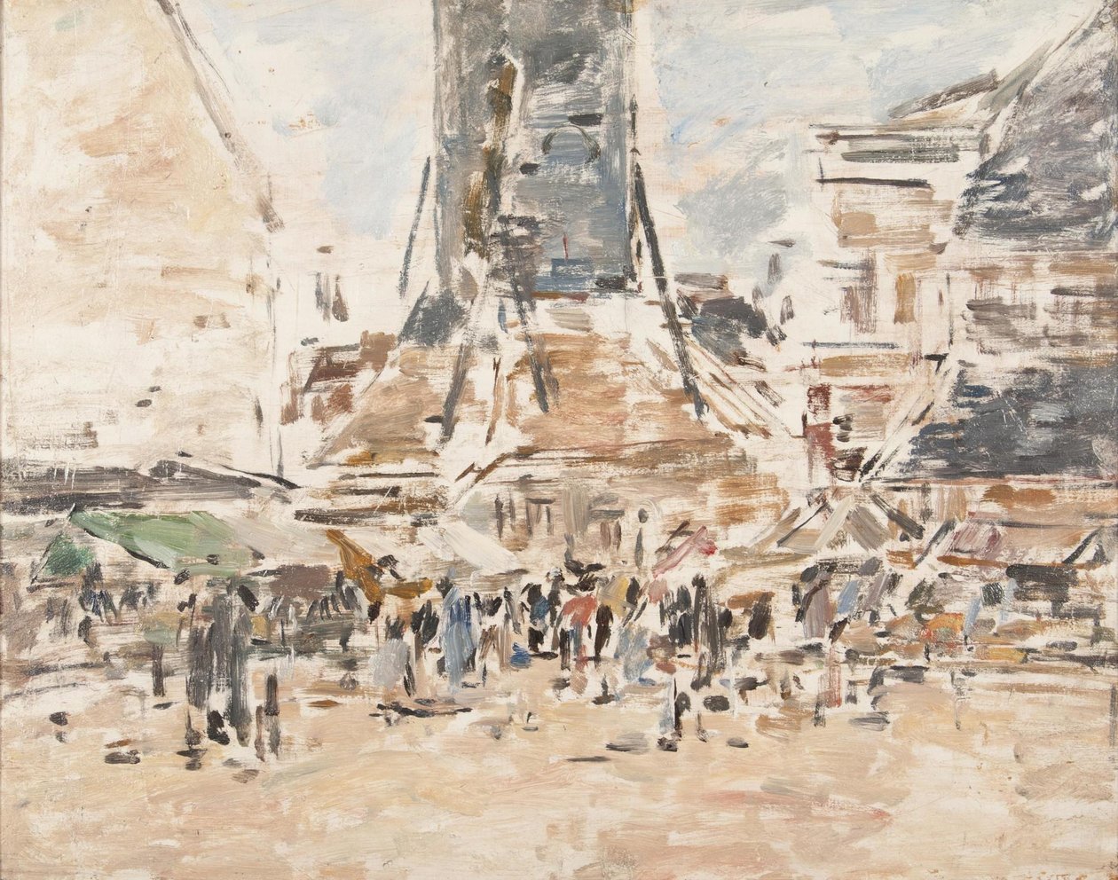 Mercado de Santa Catarina em Honfleur de Eugene Louis Boudin